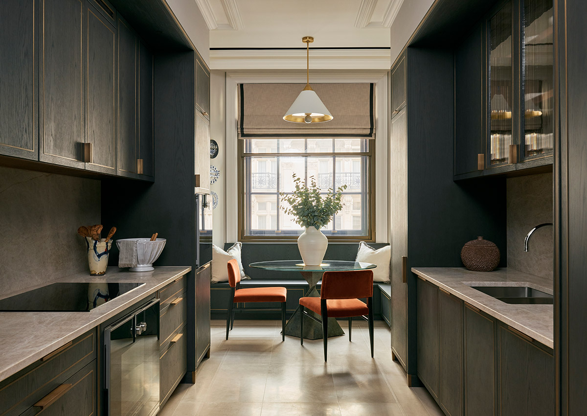 Bespoke luxury kitchen and dining area designed by Angel O'Donnell - The OWO - Residences by Raffles - Luxury London Apartments