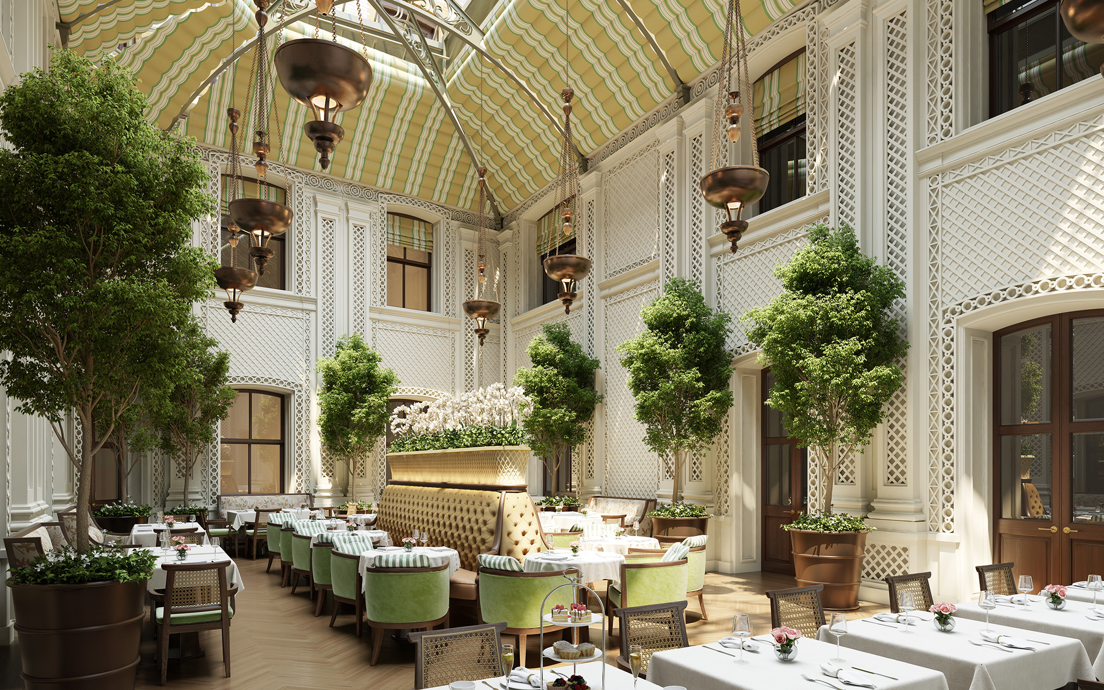 Saison Restaurant - in the restored atrium - Raffles London at The OWO