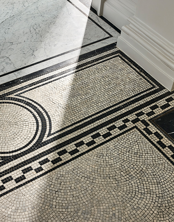Hall with mosaic floor - The OWO - Residences by Raffles  - Luxury London Apartments