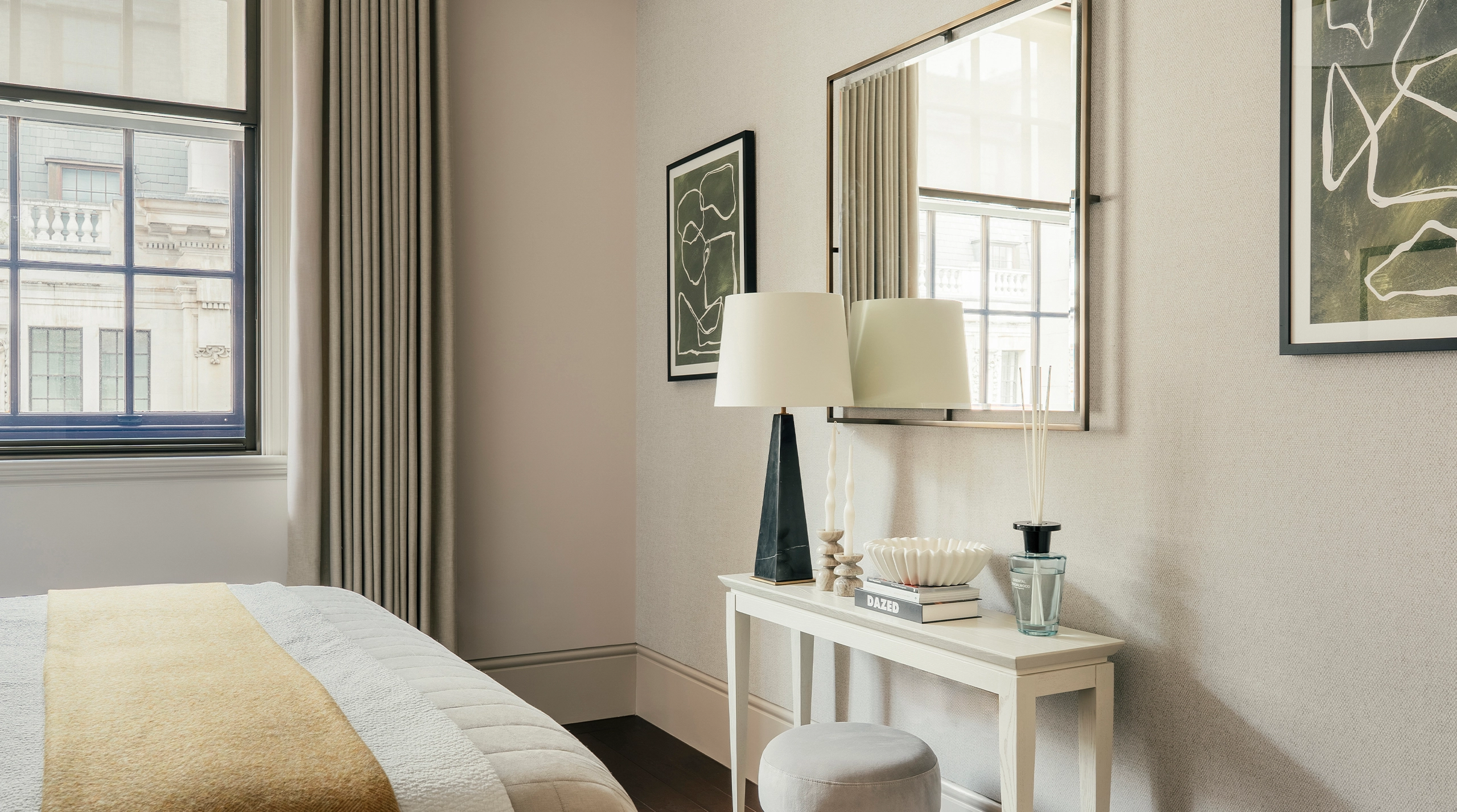 Primary Bedroom with views over Whitehall Place