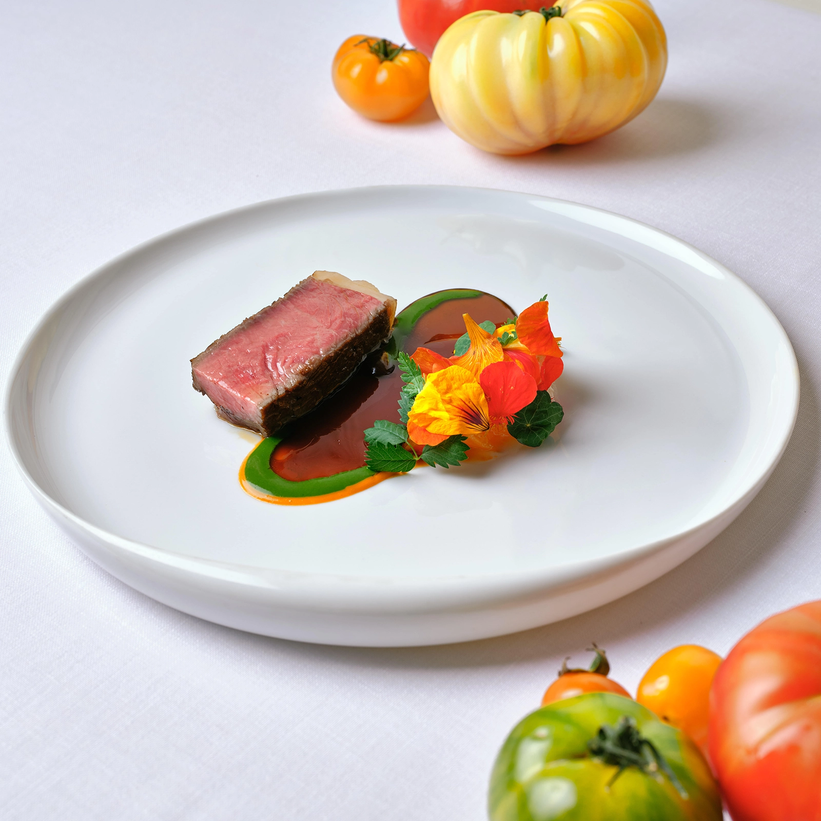 Pineapple-Tomato-Hereford-Irish-Beef-Tomato-Kimchi-Nasturtium